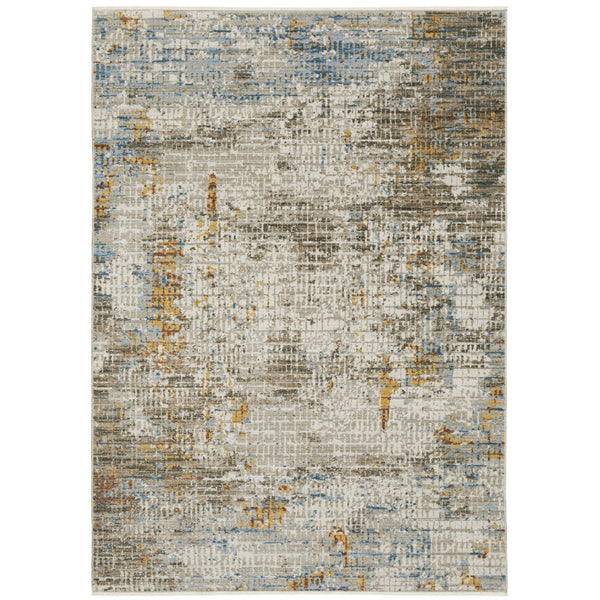 Oriental Weavers Bauer 005E2 Modern & Contemporary/Industrial Abstract PET Fibers Indoor Area Rug Beige/ Multi 9'10" x 12'10" B005E2300390ST