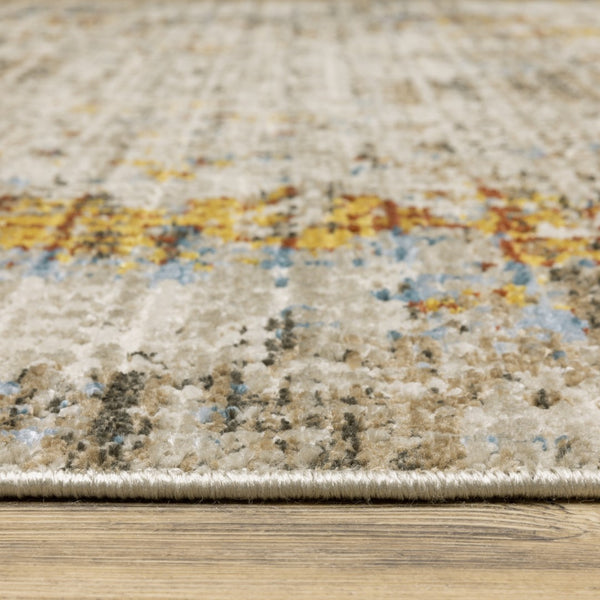 Oriental Weavers Bauer 005E2 Modern & Contemporary/Industrial Abstract PET Fibers Indoor Area Rug Beige/ Multi 9'10" x 12'10" B005E2300390ST