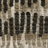 Oriental Weavers Bauer 8120D Modern & Contemporary/Casual Abstract PET Fibers Indoor Area Rug Beige/ Charcoal 9'10" x 12'10" B8120D300390ST