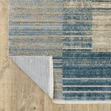 Oriental Weavers Bauer 090B2 Modern & Contemporary/Industrial Geometric PET Fibers Indoor Area Rug Blue/ Beige 9'10" x 12'10" B090B2300390ST