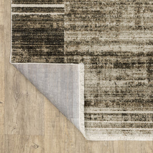 Oriental Weavers Bauer 090N2 Modern & Contemporary/Industrial Geometric PET Fibers Indoor Area Rug Beige/ Charcoal 9'10" x 12'10" B090N2300390ST