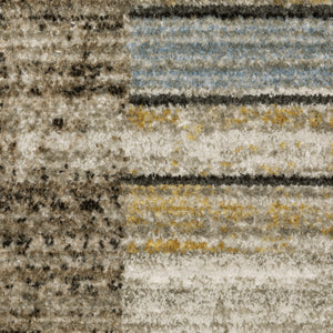 Oriental Weavers Bauer 090N2 Modern & Contemporary/Industrial Geometric PET Fibers Indoor Area Rug Beige/ Charcoal 9'10" x 12'10" B090N2300390ST