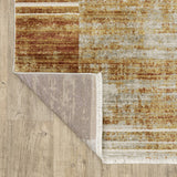 Oriental Weavers Bauer 090R2 Modern & Contemporary/Industrial Geometric PET Fibers Indoor Area Rug Rust/ Gold 9'10" x 12'10" B090R2300390ST