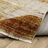 Oriental Weavers Bauer 090R2 Modern & Contemporary/Industrial Geometric PET Fibers Indoor Area Rug Rust/ Gold 9'10" x 12'10" B090R2300390ST