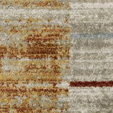 Oriental Weavers Bauer 090R2 Modern & Contemporary/Industrial Geometric PET Fibers Indoor Area Rug Rust/ Gold 9'10" x 12'10" B090R2300390ST