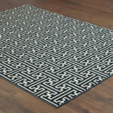 Oriental Weavers Bowen 1333B Transitional/ Geometric Polypropylene, Polyester Indoor Area Rug Navy/ Ivory 9'10" x 12'10" B1333B300390ST