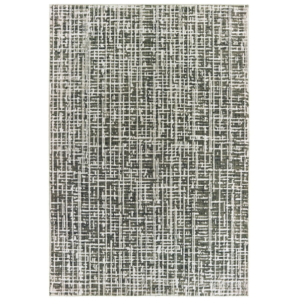 Oriental Weavers Bowen 2066W Contemporary/ Abstract Polypropylene, Polyester Indoor Area Rug Grey/ Ivory 9'10" x 12'10" B2066W300390ST