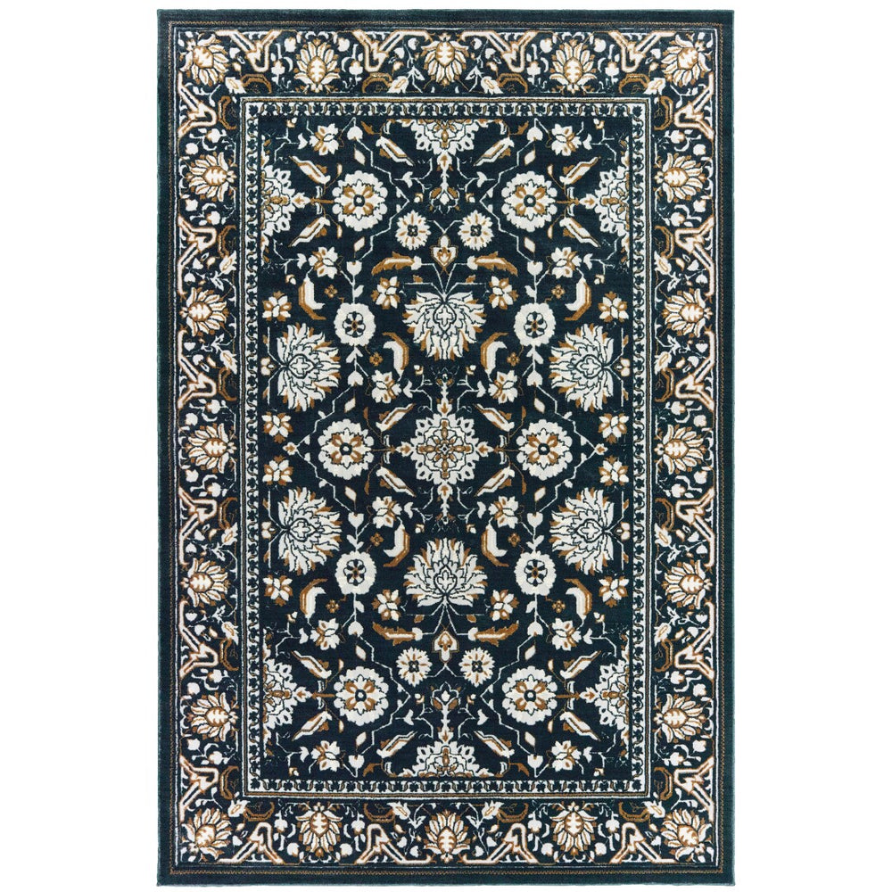 Oriental Weavers Bowen 534L2 Traditional/Persian Oriental Polypropylene, Polyester Indoor Area Rug Navy/ Gold 9'10" x 12'10" B534L2300390ST
