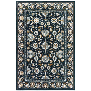 Oriental Weavers Bowen 534L2 Traditional/Persian Oriental Polypropylene, Polyester Indoor Area Rug Navy/ Gold 9'10" x 12'10" B534L2300390ST