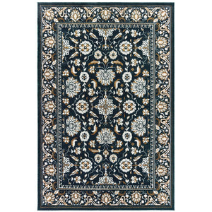 Oriental Weavers Bowen 534L2 Traditional/Persian Oriental Polypropylene, Polyester Indoor Area Rug Navy/ Gold 9'10" x 12'10" B534L2300390ST