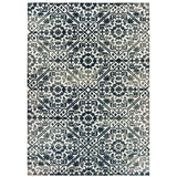 Oriental Weavers Bowen 5506E Glam/ Geometric Polypropylene, Polyester Indoor Area Rug Navy/ Ivory 9'10" x 12'10" B5506E300390ST