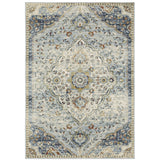 Oriental Weavers Branson BR01A Vintage/Traditional Medallion Polypropylene Indoor Area Rug Blue/ Multi 9'10" x 12'10" BBR01A300390ST