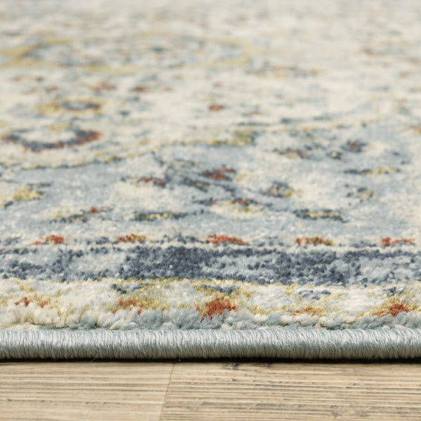 Oriental Weavers Branson BR01A Vintage/Traditional Medallion Polypropylene Indoor Area Rug Blue/ Multi 9'10" x 12'10" BBR01A300390ST