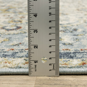 Oriental Weavers Branson BR01A Vintage/Traditional Medallion Polypropylene Indoor Area Rug Blue/ Multi 9'10" x 12'10" BBR01A300390ST