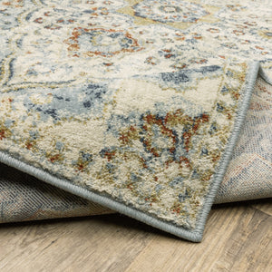 Oriental Weavers Branson BR01A Vintage/Traditional Medallion Polypropylene Indoor Area Rug Blue/ Multi 9'10" x 12'10" BBR01A300390ST