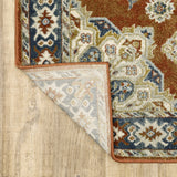 Oriental Weavers Branson BR04A Traditional/Vintage Medallion Polypropylene Indoor Area Rug Rust/ Beige 9'10" x 12'10" BBR04A300390ST