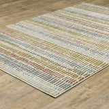 Oriental Weavers Branson BR06A Casual/Transitional Striped Polypropylene Indoor Area Rug Ivory/ Multi 9'10" x 12'10" BBR06A300390ST