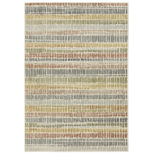 Oriental Weavers Branson BR06A Casual/Transitional Striped Polypropylene Indoor Area Rug Ivory/ Multi 9'10" x 12'10" BBR06A300390ST