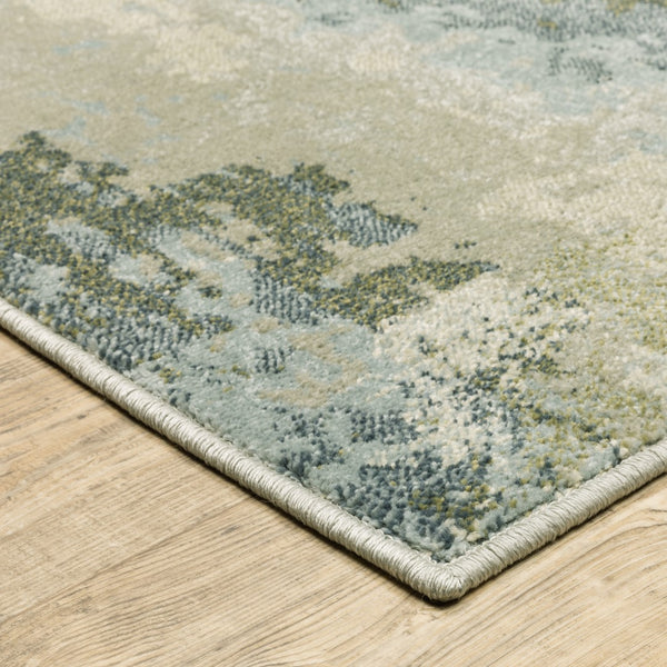 Oriental Weavers Branson BR08A Modern & Contemporary/Industrial Casual Polypropylene Indoor Area Rug Blue/ Green 9'10" x 12'10" BBR08A300390ST
