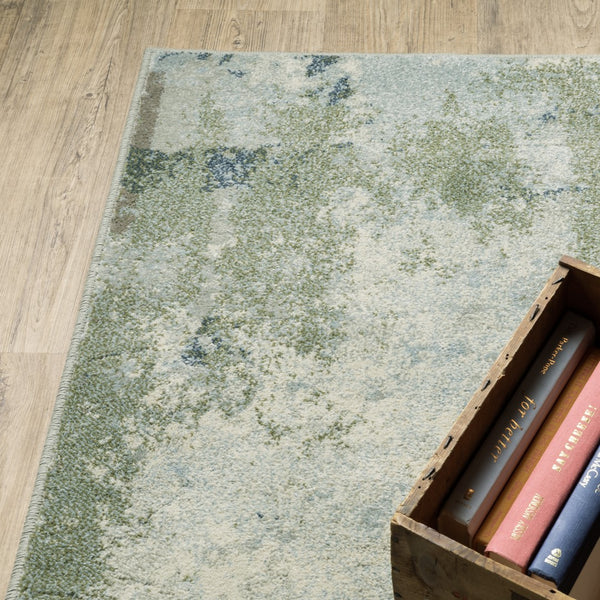 Oriental Weavers Branson BR08A Modern & Contemporary/Industrial Casual Polypropylene Indoor Area Rug Blue/ Green 9'10" x 12'10" BBR08A300390ST