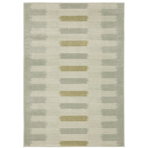 Oriental Weavers Branson BR09A Modern & Contemporary/Industrial Striped Polypropylene Indoor Area Rug Beige/ Grey 9'10" x 12'10" BBR09A300390ST