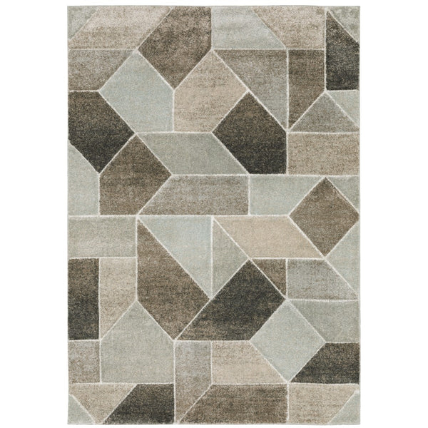 Oriental Weavers Cambria 004L2 Contemporary/Industrial Geometric Polypropylene Indoor Area Rug Grey/Brown 9'10" x 12'10" C0014L2300390ST