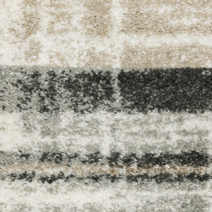 Oriental Weavers Cambria 055X2 Contemporary/Industrial Geometric Polypropylene Indoor Area Rug Tan/ Charcoal 9'10" x 12'10" C055X2300390ST