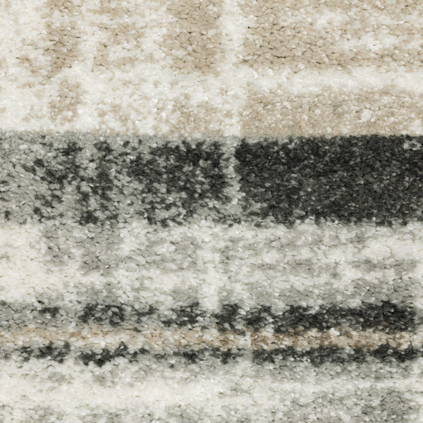 Oriental Weavers Cambria 055X2 Contemporary/Industrial Geometric Polypropylene Indoor Area Rug Tan/ Charcoal 9'10" x 12'10" C055X2300390ST