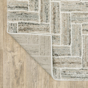 Oriental Weavers Cambria 093L2 Contemporary/Casual Herringbone Polypropylene Indoor Area Rug Ivory/ Beige 9'10" x 12'10" C093L2300390ST