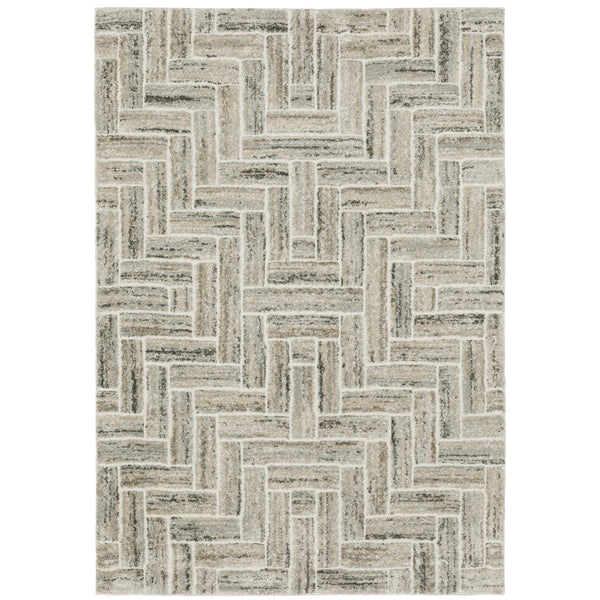 Oriental Weavers Cambria 093L2 Contemporary/Casual Herringbone Polypropylene Indoor Area Rug Ivory/ Beige 9'10" x 12'10" C093L2300390ST