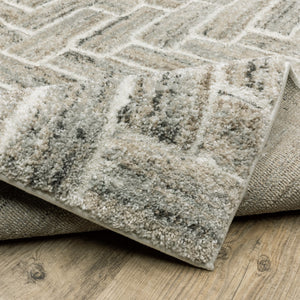 Oriental Weavers Cambria 093L2 Contemporary/Casual Herringbone Polypropylene Indoor Area Rug Ivory/ Beige 9'10" x 12'10" C093L2300390ST