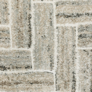 Oriental Weavers Cambria 093L2 Contemporary/Casual Herringbone Polypropylene Indoor Area Rug Ivory/ Beige 9'10" x 12'10" C093L2300390ST