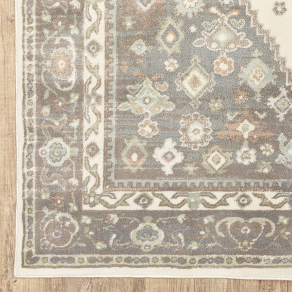 Oriental Weavers Capistrano 511E1 Traditional/Persian Oriental Polypropylene, Polyester Indoor Area Rug Ivory/ Grey 9'10" x 12'10" C511E1300390ST