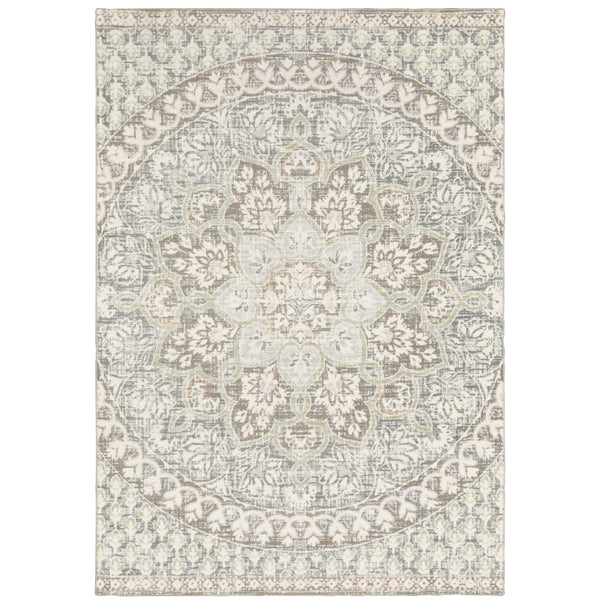 Oriental Weavers Capistrano 517B1 Global/Bohemian Floral Polypropylene, Polyester Indoor Area Rug Ivory/ Grey 5'3" x 7'6" C517B1160230ST