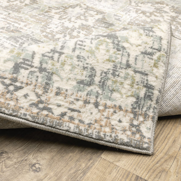 Oriental Weavers Capistrano 517B1 Global/Bohemian Floral Polypropylene, Polyester Indoor Area Rug Ivory/ Grey 5'3" x 7'6" C517B1160230ST