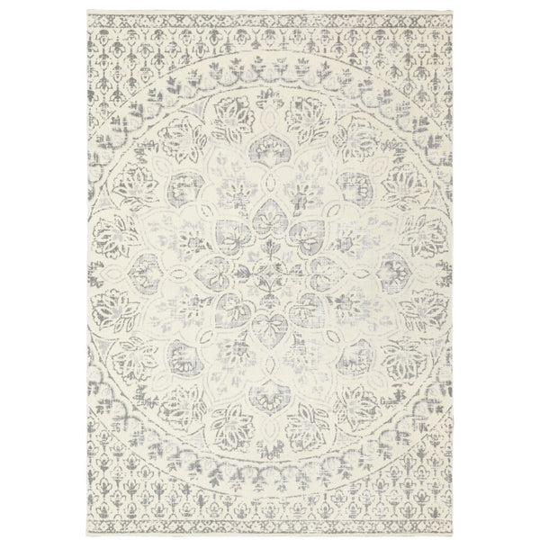 Oriental Weavers Capistrano 517C1 Global/Bohemian Floral Polypropylene, Polyester Indoor Area Rug Ivory/ Grey 9'10" x 12'10" C517C1300390ST