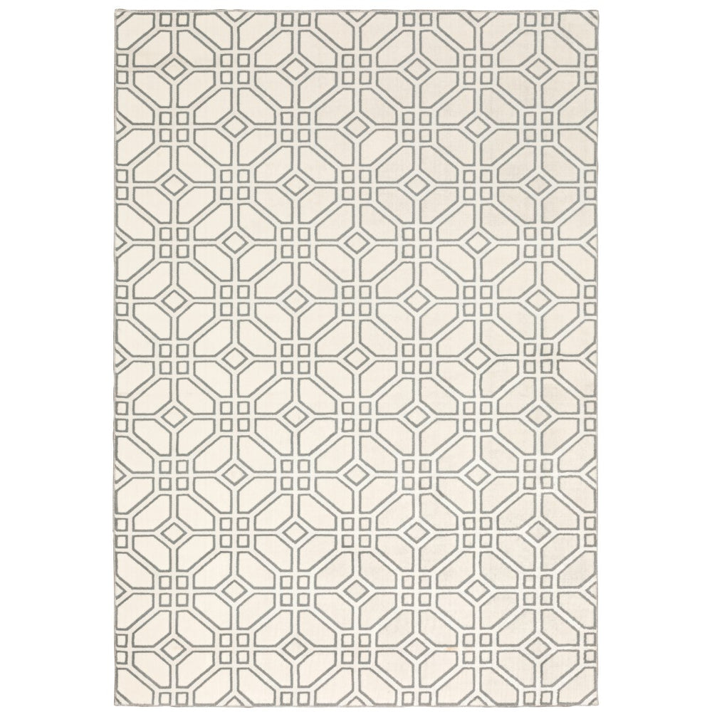 Oriental Weavers Capistrano 522A1 Moroccan/Global Geometric Polypropylene, Polyester Indoor Area Rug Ivory/ Grey 9'10" x 12'10" C522A1300390ST