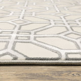 Oriental Weavers Capistrano 522A1 Moroccan/Global Geometric Polypropylene, Polyester Indoor Area Rug Ivory/ Grey 9'10" x 12'10" C522A1300390ST