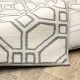 Oriental Weavers Capistrano 522A1 Moroccan/Global Geometric Polypropylene, Polyester Indoor Area Rug Ivory/ Grey 9'10" x 12'10" C522A1300390ST