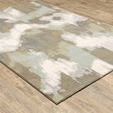 Oriental Weavers Capistrano 539C1 Industrial/Contemporary Abstract Polypropylene, Polyester Indoor Area Rug Ivory/ Green 9'10" x 12'10" C539C1300390ST