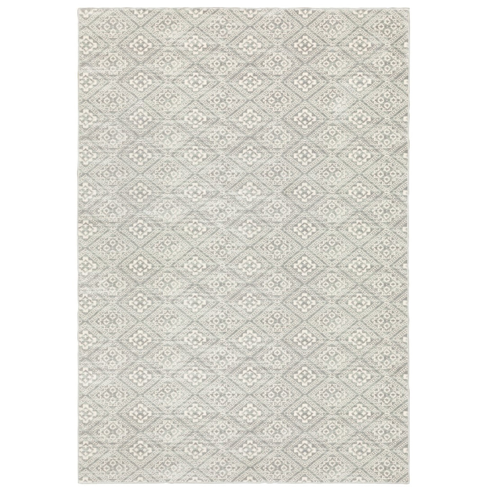 Oriental Weavers Capistrano 9894F Casual/Industrial Geometric Polypropylene, Polyester Indoor Area Rug Grey 9'10" x 12'10" C9894F300390ST