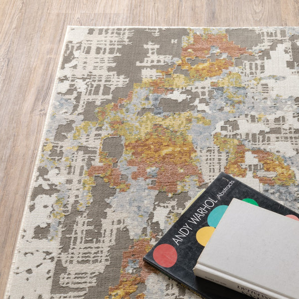 Oriental Weavers Caravan 1340W Contemporary/Industrial Abstract Polyester Indoor Area Rug Grey/ Blue 7'10" x 10'10" C1340W240340ST