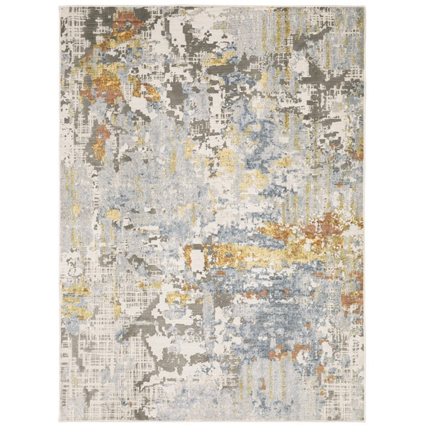 Oriental Weavers Caravan 1340W Contemporary/Industrial Abstract Polyester Indoor Area Rug Grey/ Blue 7'10" x 10'10" C1340W240340ST