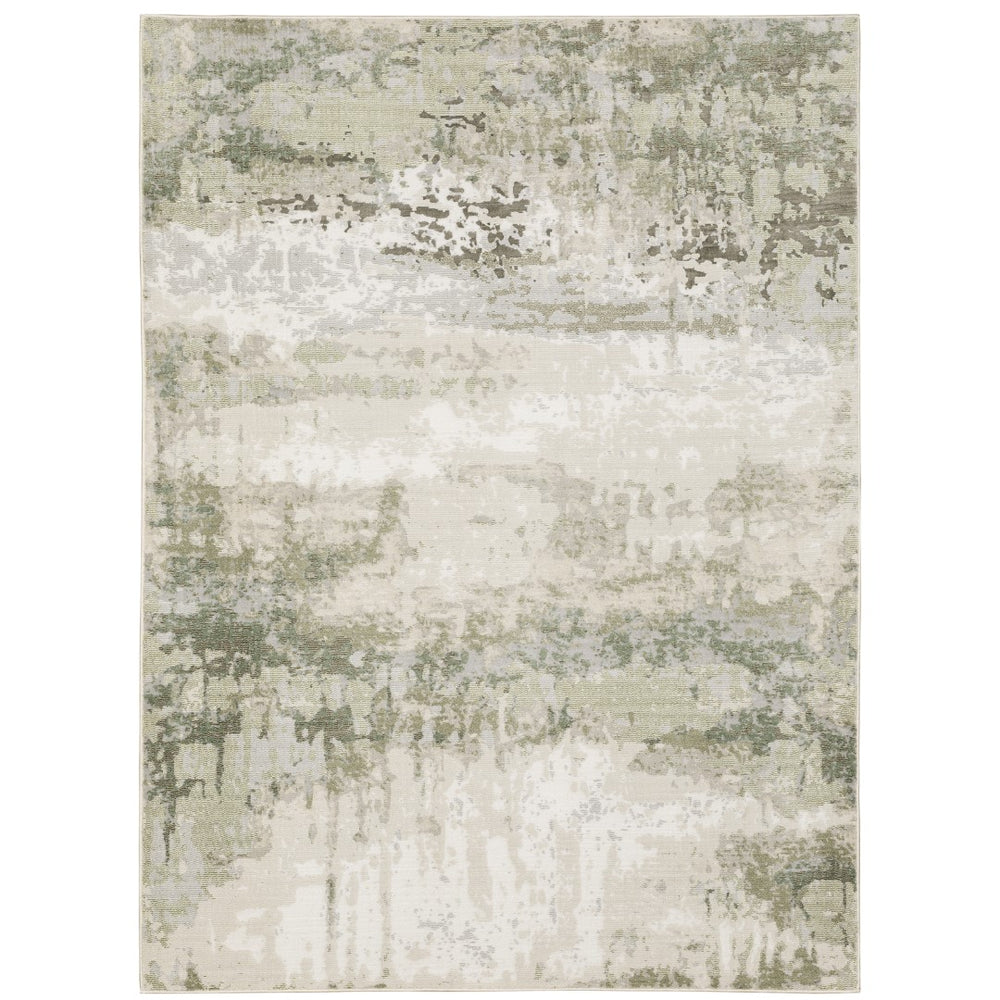 Oriental Weavers Caravan 2061W Contemporary/Industrial Abstract Polyester Indoor Area Rug Beige/ Green 6'7" x 9'6" C2061W200296ST