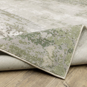 Oriental Weavers Caravan 2061W Contemporary/Industrial Abstract Polyester Indoor Area Rug Beige/ Green 6'7" x 9'6" C2061W200296ST