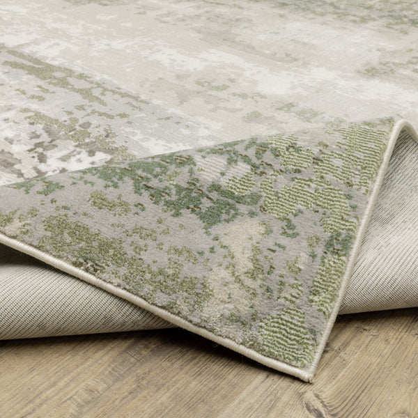 Oriental Weavers Caravan 2061W Contemporary/Industrial Abstract Polyester Indoor Area Rug Beige/ Green 6'7" x 9'6" C2061W200296ST