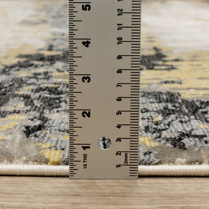 Oriental Weavers Caravan 2061X Contemporary/Industrial Abstract Polyester Indoor Area Rug Grey/ Gold 6'7" x 9'6" C2061X200296ST