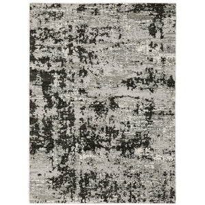 Oriental Weavers Caravan 4153Q Contemporary/Industrial Abstract Polyester Indoor Area Rug Grey/ Black 9'10" x 12'10" C4153Q300394ST