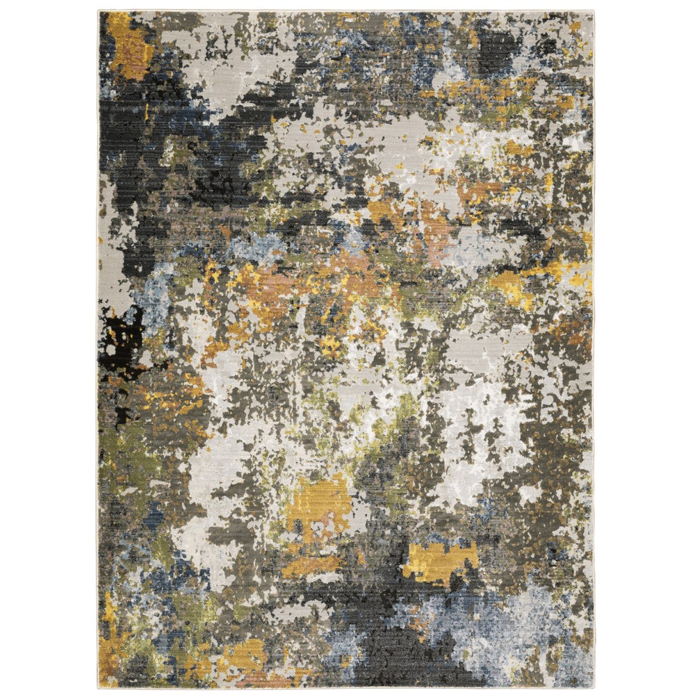 Oriental Weavers Caravan 502X8 Contemporary/Industrial Abstract Polyester Indoor Area Rug Grey/ Multi 7'10" x 10'10" C502X8240340ST