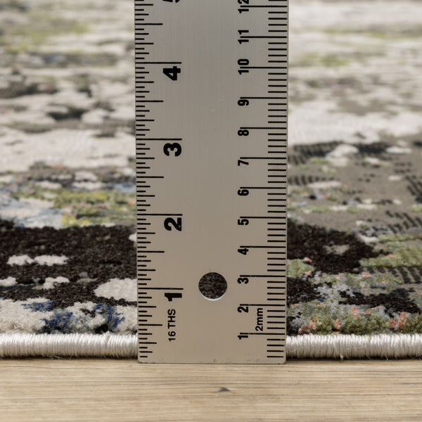 Oriental Weavers Caravan 502Z8 Contemporary/Industrial Abstract Polyester Indoor Area Rug Grey/ Green 9'10" x 12'10" C502Z8300394ST